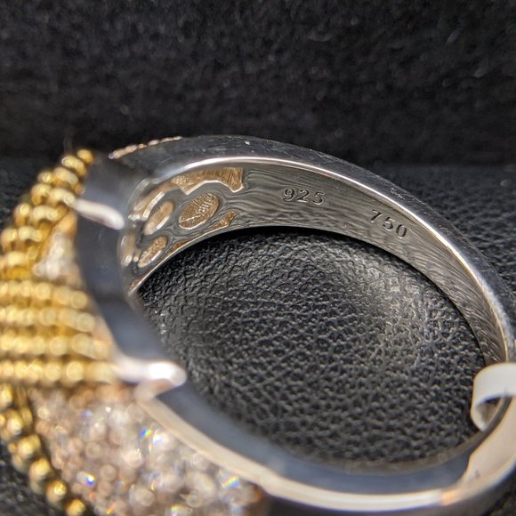 SOLD!!! - LAGOS Caviar Lux X-Wrap Diamond Ring in 18K & Sterling Silver - Picture 6 of 7